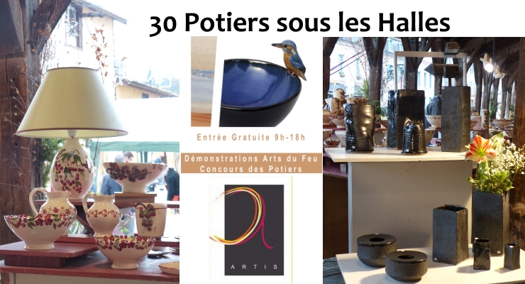 Marché de potiers sous les Halles de Châtillon sur Chalaronne