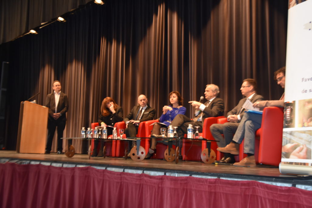 De g. à dr. : Christophe Poissonnier, Marie-Hélène Frémont, Michel-François Delannoy, Carole Delga, Rollon Mouchel-Blaisot, Jacques Garau et Daniel Pelegrin