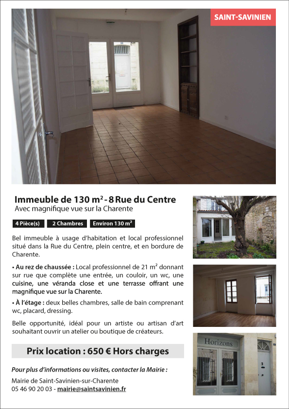 Local au 8 rue du Centre 17350 Saint Savinien sur Charente