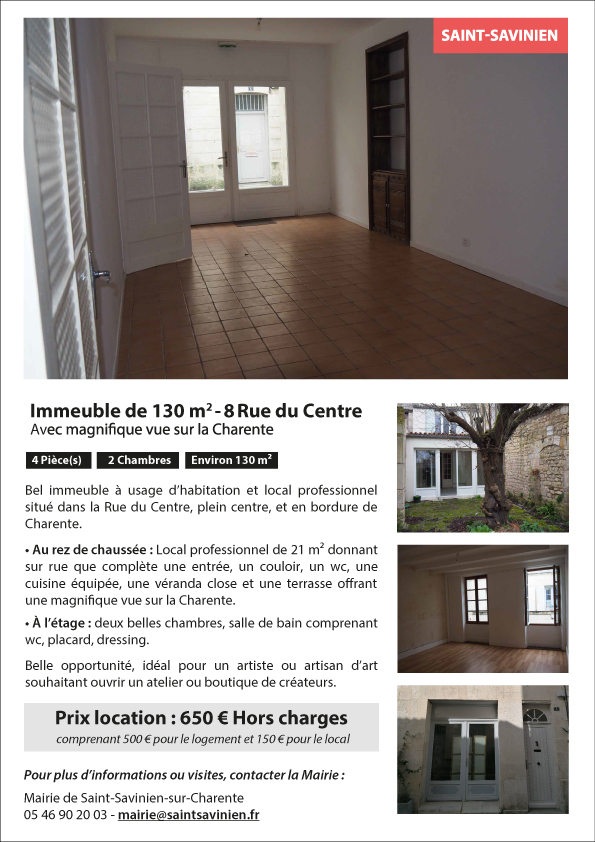 Local au 8 rue du Centre 17350 Saint Savinien sur Charente