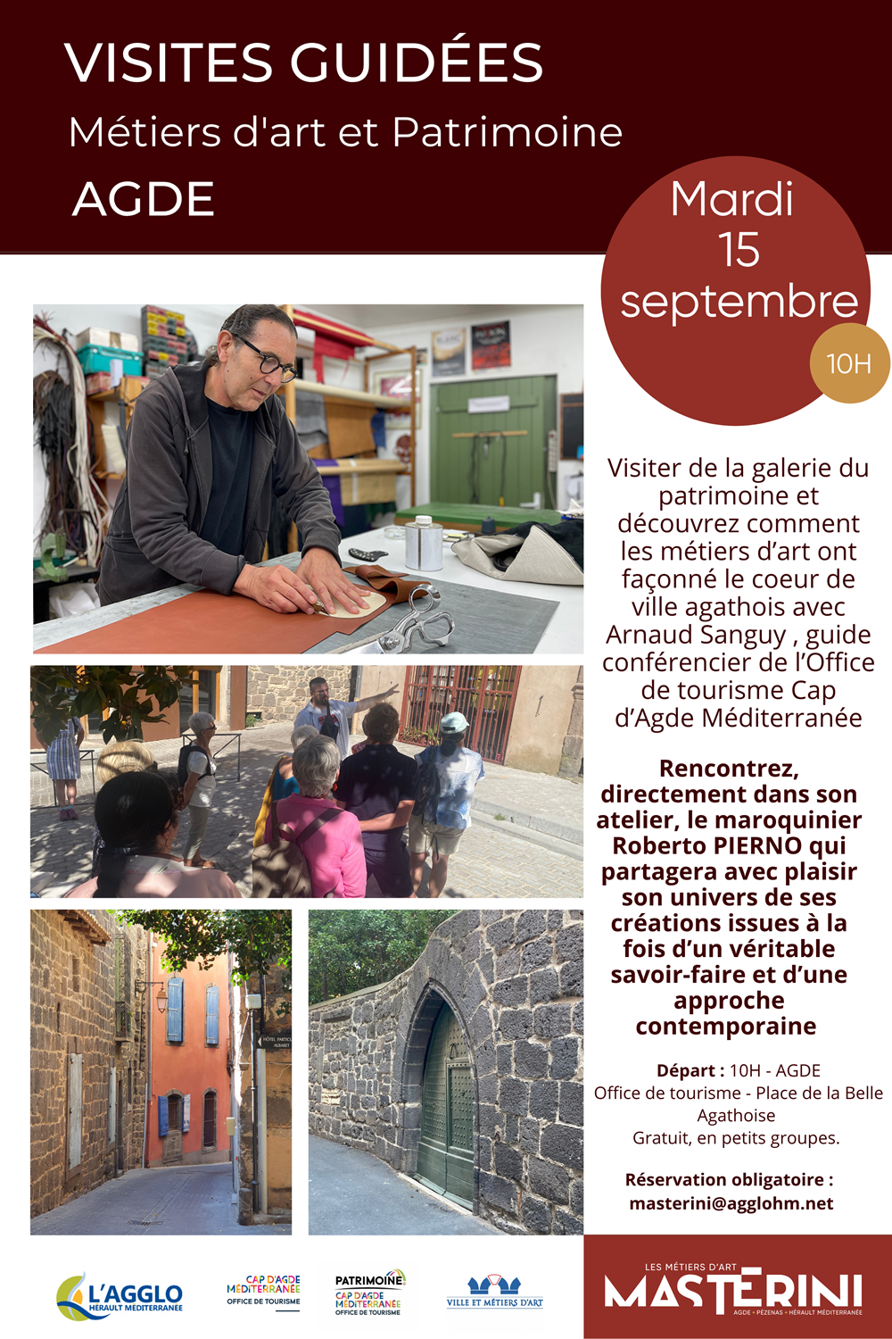 affiche visite guidée agde 15 septembre 2026